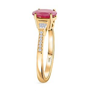 Certified & Appraised Iliana AAA Montepuez Ruby and G-H SI Diamond 1.60 ctw Ring in 18K Yellow Gold (Size 10.0)