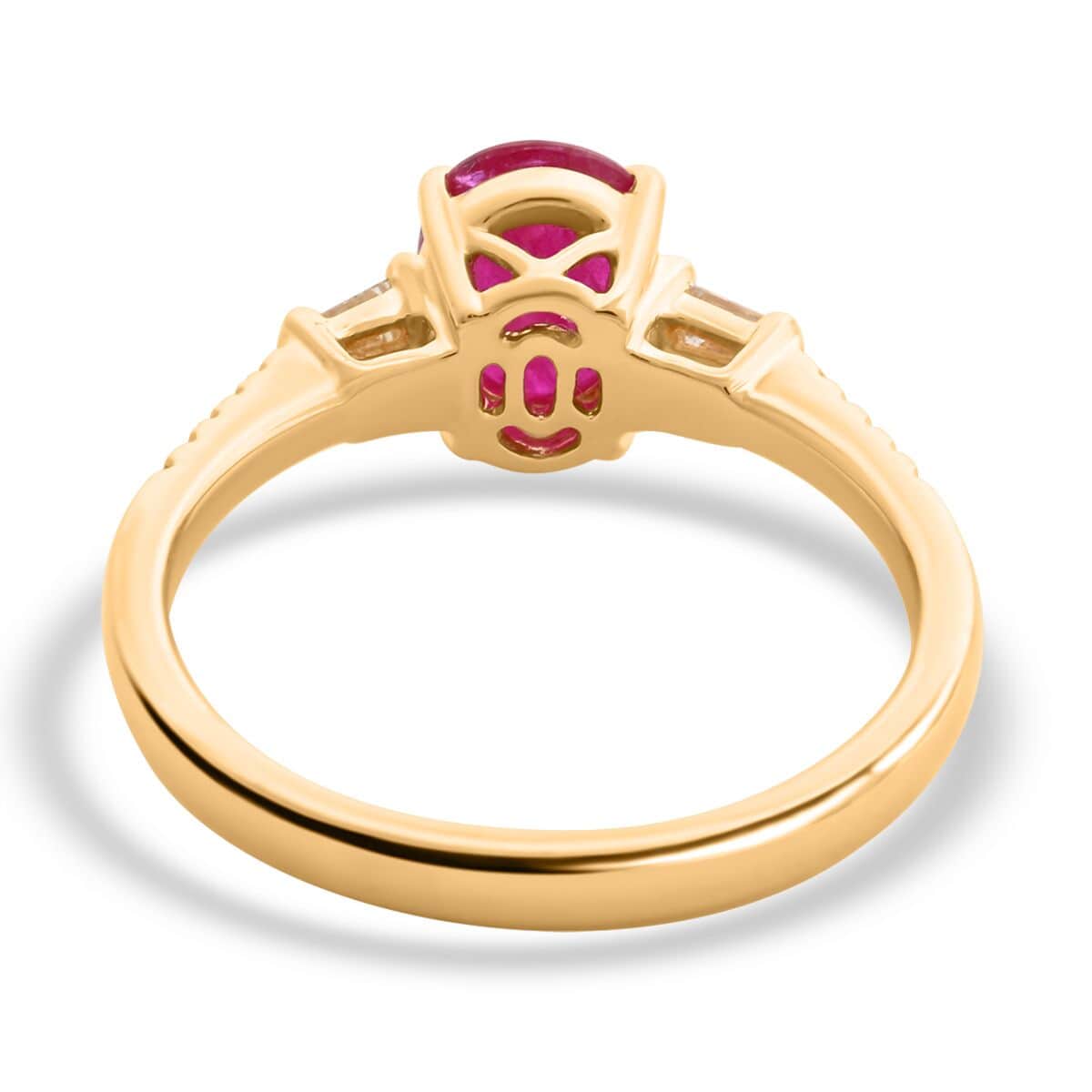 Iliana 18K Yellow Gold AAA Montepuez Ruby and G-H SI Diamond Ring 1.60 ctw image number 4