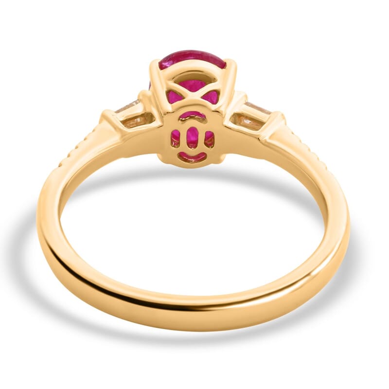 Certified & Appraised Iliana AAA Montepuez Ruby and G-H SI Diamond 1.60 ctw Ring in 18K Yellow Gold (Size 10.0)