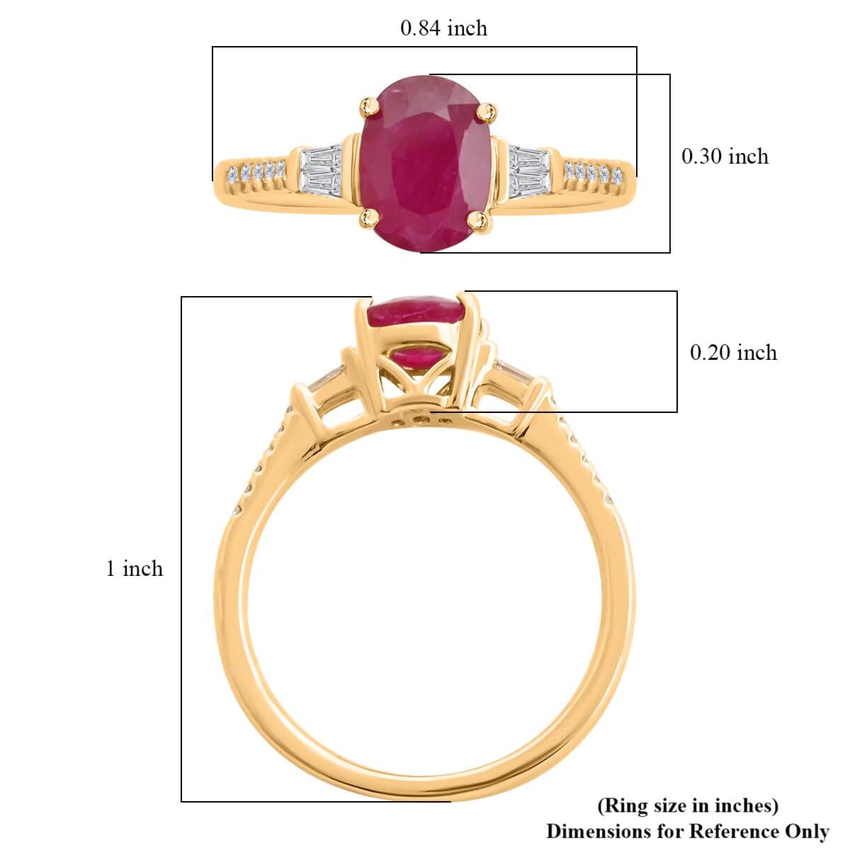 Iliana 18K Yellow Gold AAA Montepuez Ruby and G-H SI Diamond Ring 1.60 ctw image number 5