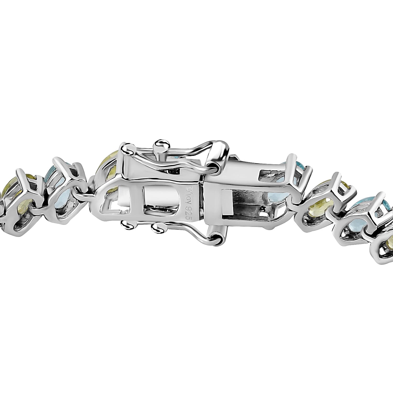 Premium Sava Sphene and Betroka Blue Apatite Tennis Bracelet in Platinum Over Sterling Silver (6.50 In) 10.85 ctw