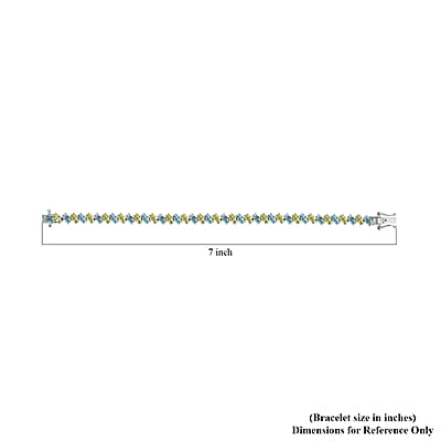 Premium Sava Sphene and Betroka Blue Apatite Tennis Bracelet in Platinum Over Sterling Silver (6.50 In) 10.85 ctw