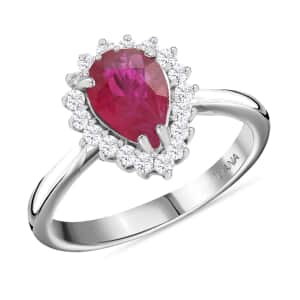 Certified & Appraised Iliana AAA Montepuez Ruby and G-H SI Diamond 1.50 ctw Halo Ring in 18K White Gold (Size 10.0)