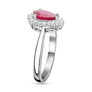 Certified & Appraised Iliana AAA Montepuez Ruby and G-H SI Diamond 1.50 ctw Halo Ring in 18K White Gold (Size 10.0)