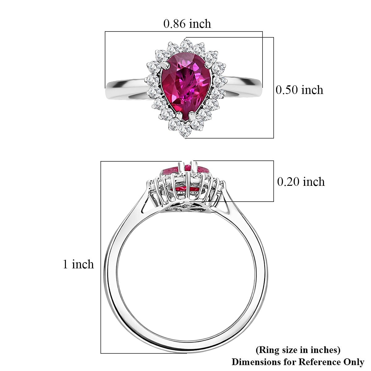 Certified & Appraised Iliana AAA Montepuez Ruby and G-H SI Diamond 1.50 ctw Halo Ring in 18K White Gold (Size 10.0)
