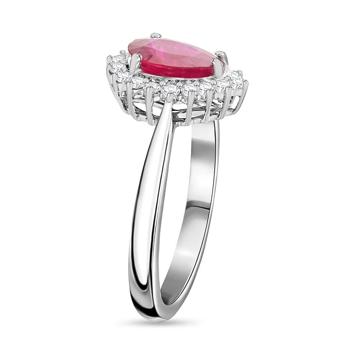 Certified & Appraised Iliana 18K White Gold AAA Montepuez Ruby and G-H SI Diamond Ring (Size 5.0) 1.50 ctw image number 3