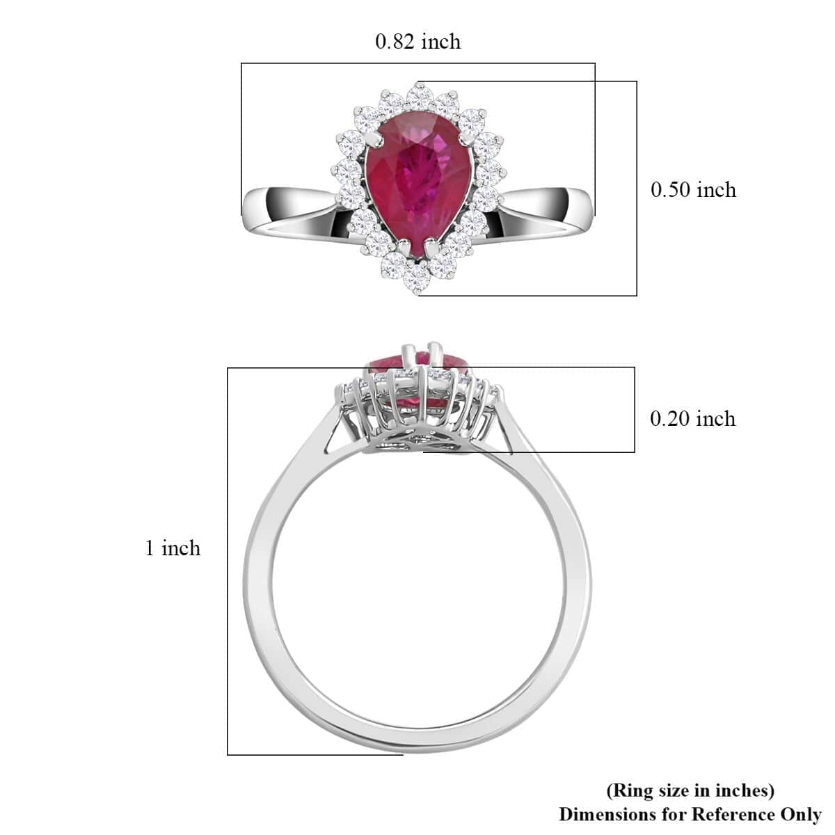 Certified & Appraised Iliana AAA Montepuez Ruby and G-H SI Diamond 1.50 ctw Halo Ring in 18K White Gold (Size 6.0) image number 5