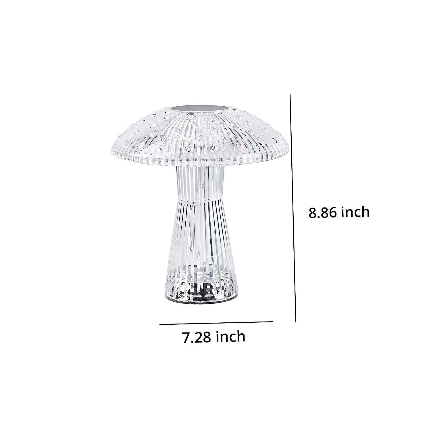 Remote Control Mushroom Shaped Crystal Table Lamp with Multi Color Changing Lights