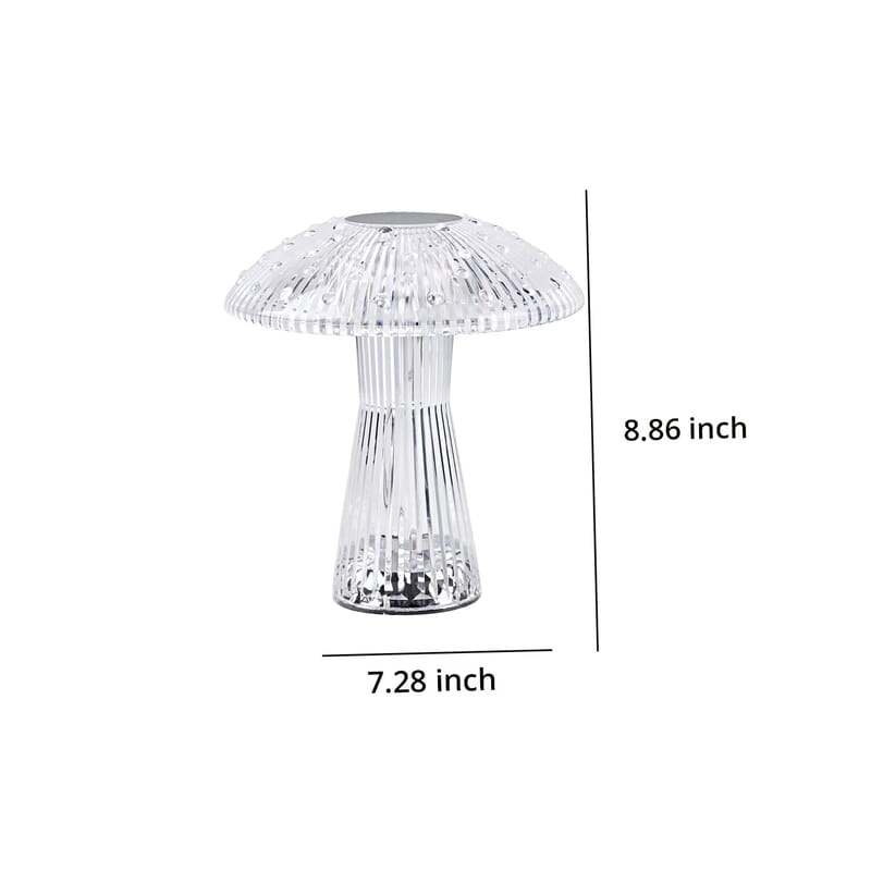 Remote Control Mushroom Shaped Crystal Table Lamp with Multi Color Changing Lights