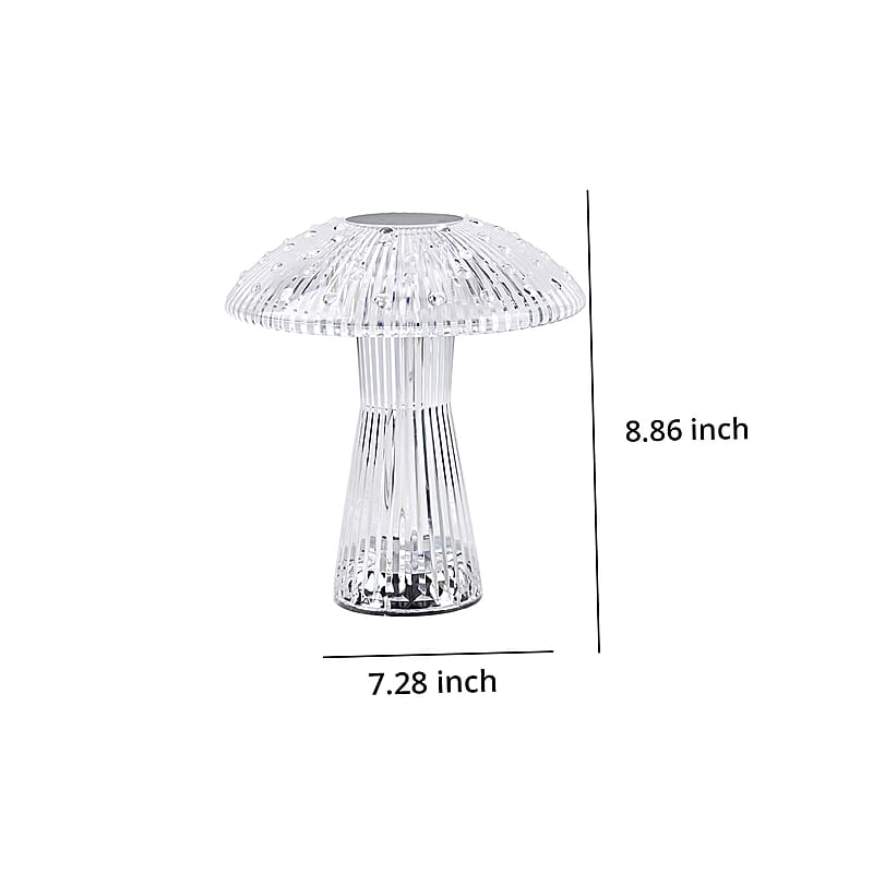 Remote Control Mushroom Shaped Crystal Table Lamp with Multi Color Changing Lights