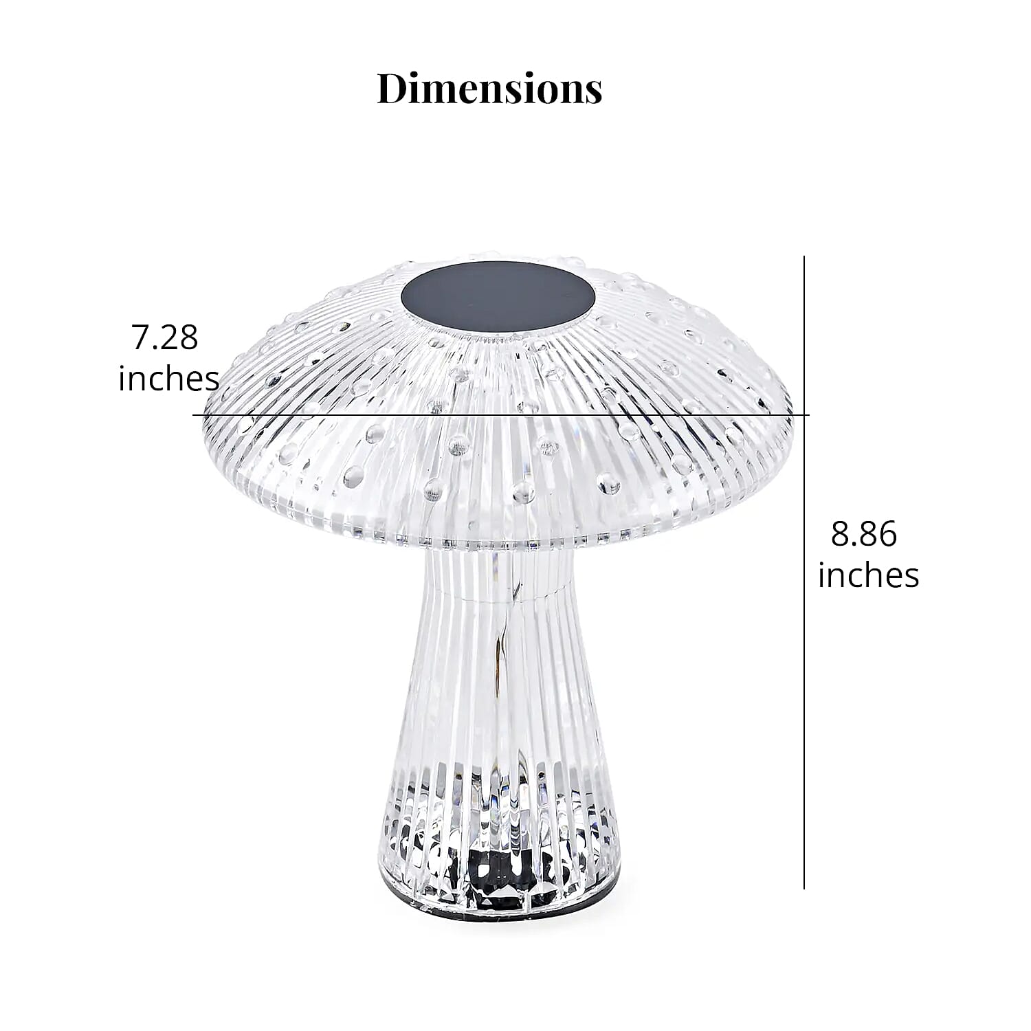 Remote Control Mushroom Shaped Crystal Table Lamp with Multi Color Changing Lights