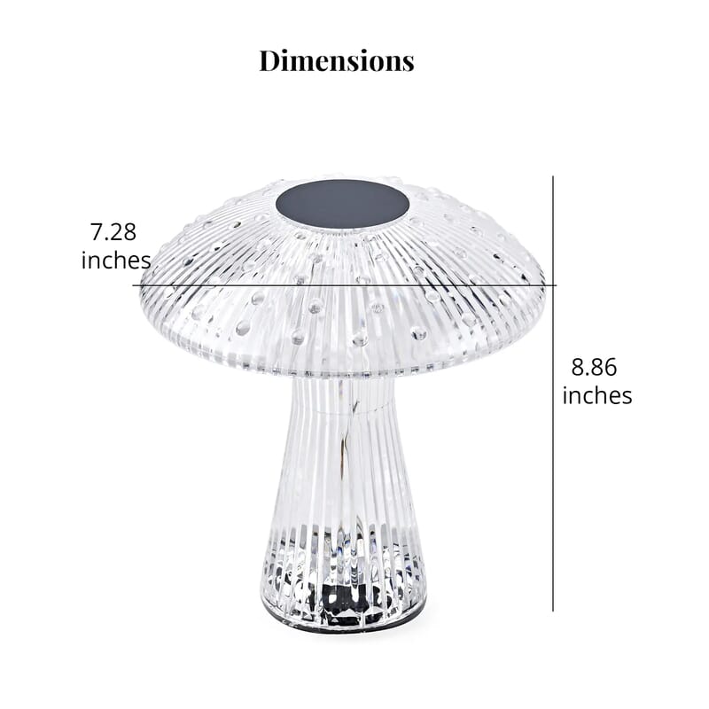 Remote Control Mushroom Shaped Crystal Table Lamp with Multi Color Changing Lights