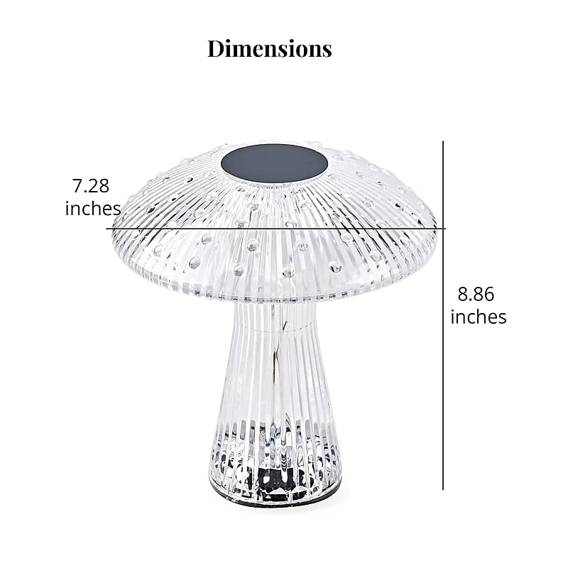 Remote Control Mushroom Shaped Crystal Table Lamp with Multi Color Changing Lights