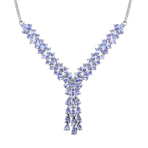 Tanzanite Necklace 18-20 Inches in Platinum Over Sterling Silver 11.10 ctw