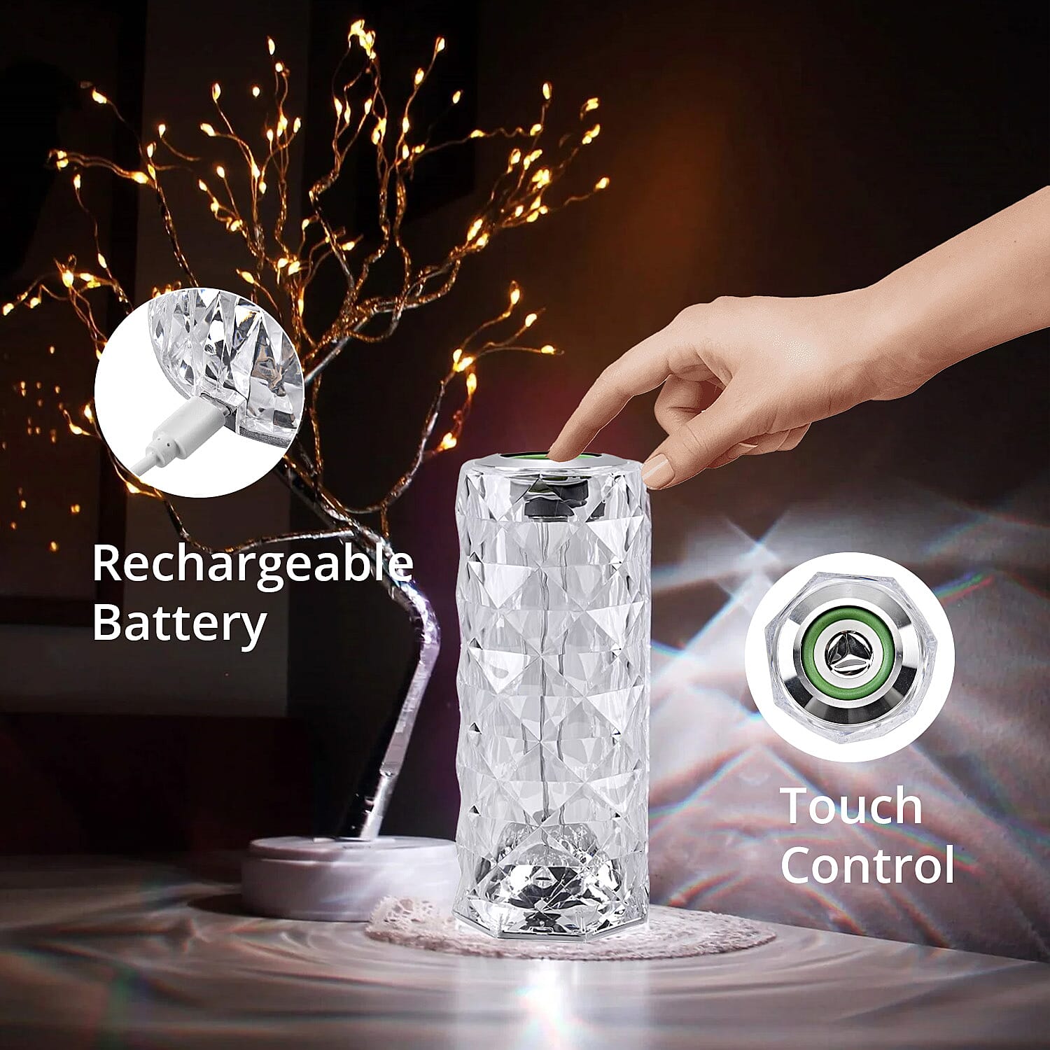 Multi Color Remote Control RGB LED Music Crystal Lamp with Bluetooth Function