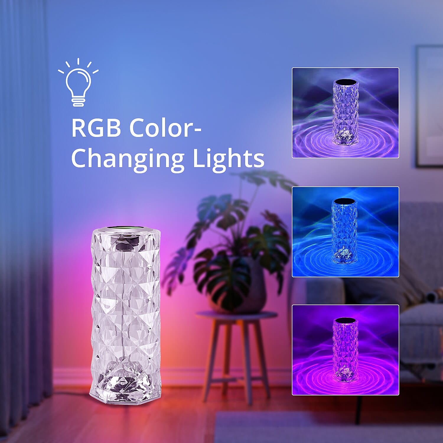 Multi Color Remote Control RGB LED Music Crystal Lamp with Bluetooth Function