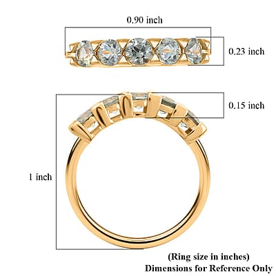 Premium Australian Sapphire 5 Stone Ring in Vermeil Yellow Gold Over Sterling Silver (Size 8.0) 1.60 ctw