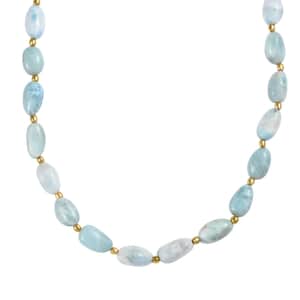 Larimar Necklace 18-20 Inches in 14K Yellow Gold Over Sterling Silver 200.00 ctw