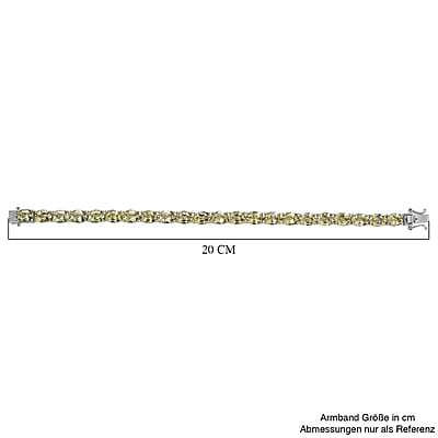 AAA Green Gold Quartz 26.45 ctw Cluster Bracelet in Rhodium Over Sterling Silver (7.5 In) (10.81 g)