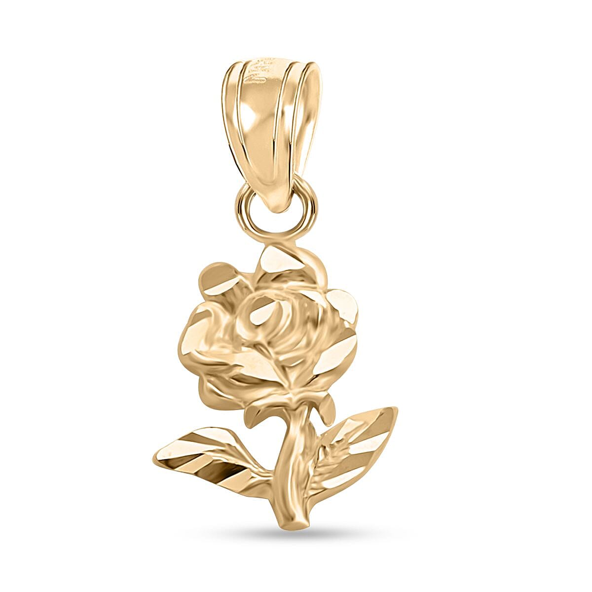 Made in America 10K Yellow Gold Rose Pendant 0.50 Grams