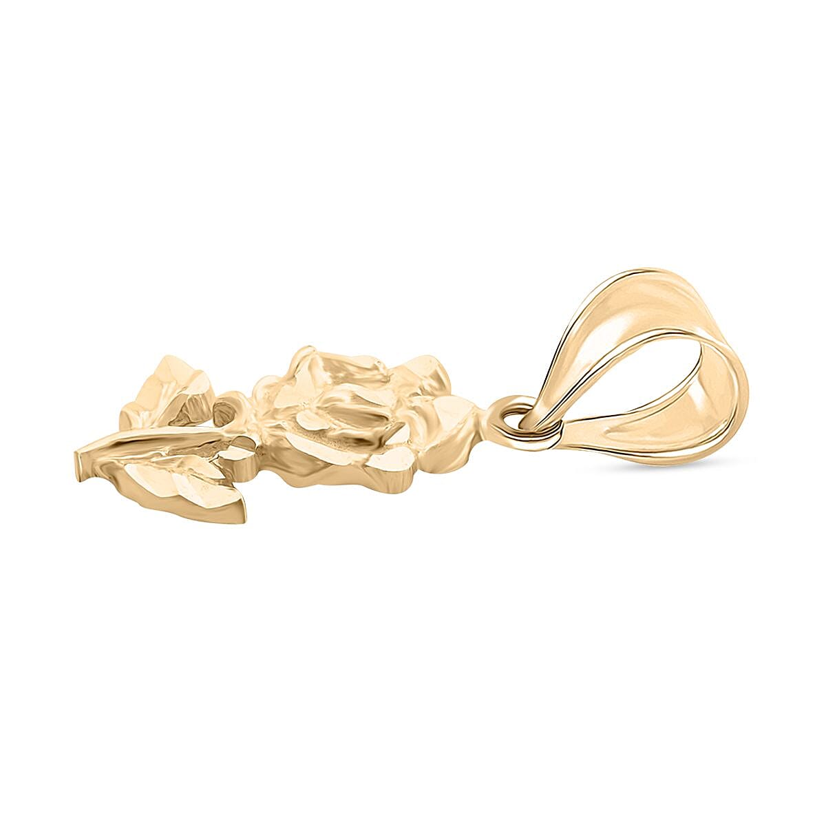 Made in America 10K Yellow Gold Rose Pendant 0.50 Grams