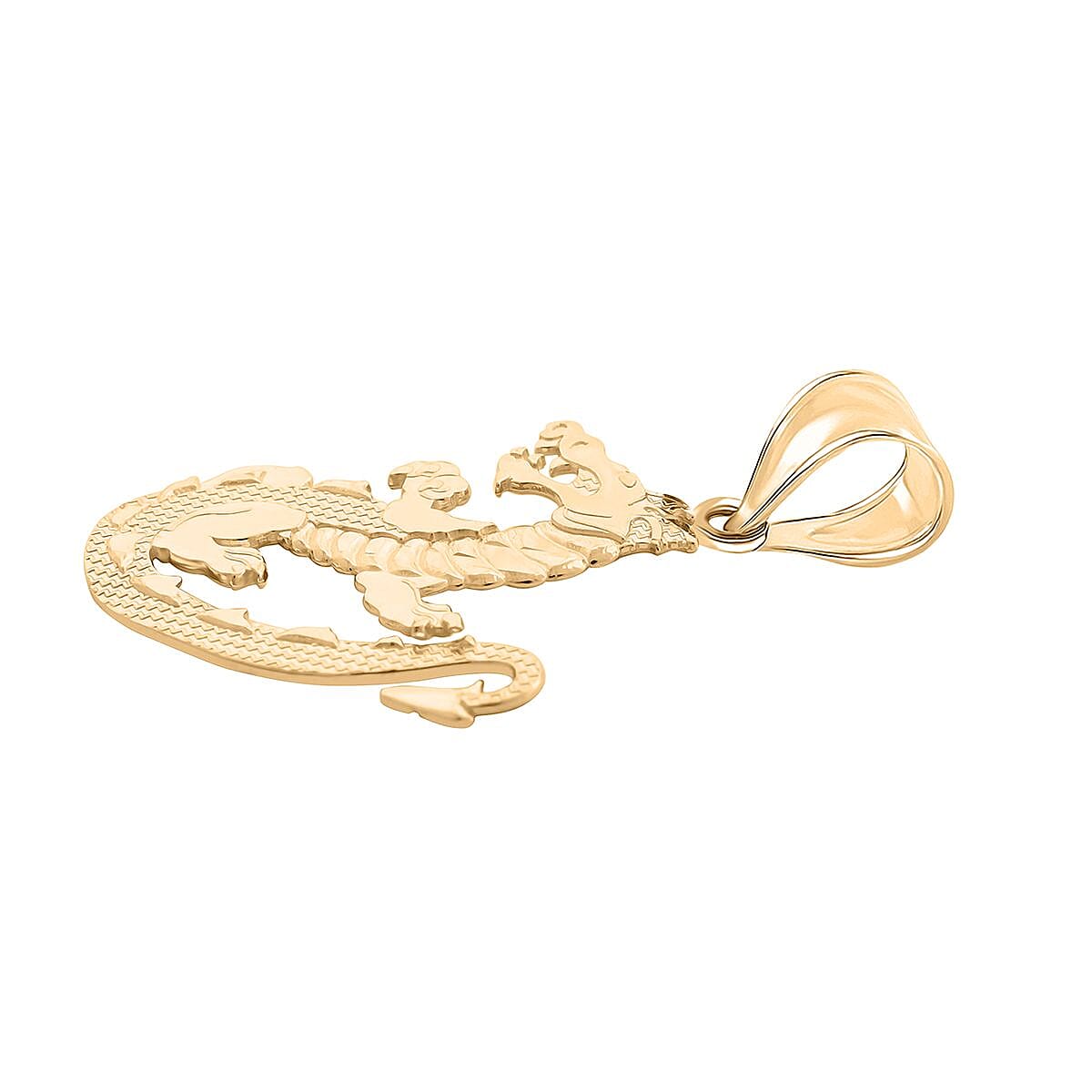 Made in America 10K Yellow Gold Dragon Pendant without Chain 0.70 Grams image number 3