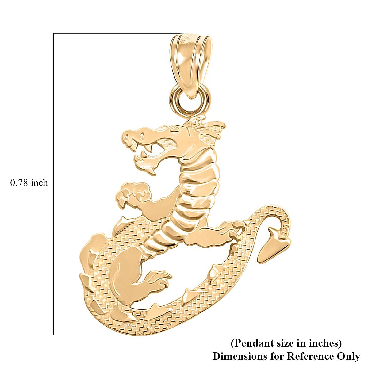 Made in America 10K Yellow Gold Dragon Pendant without Chain 0.70 Grams image number 4