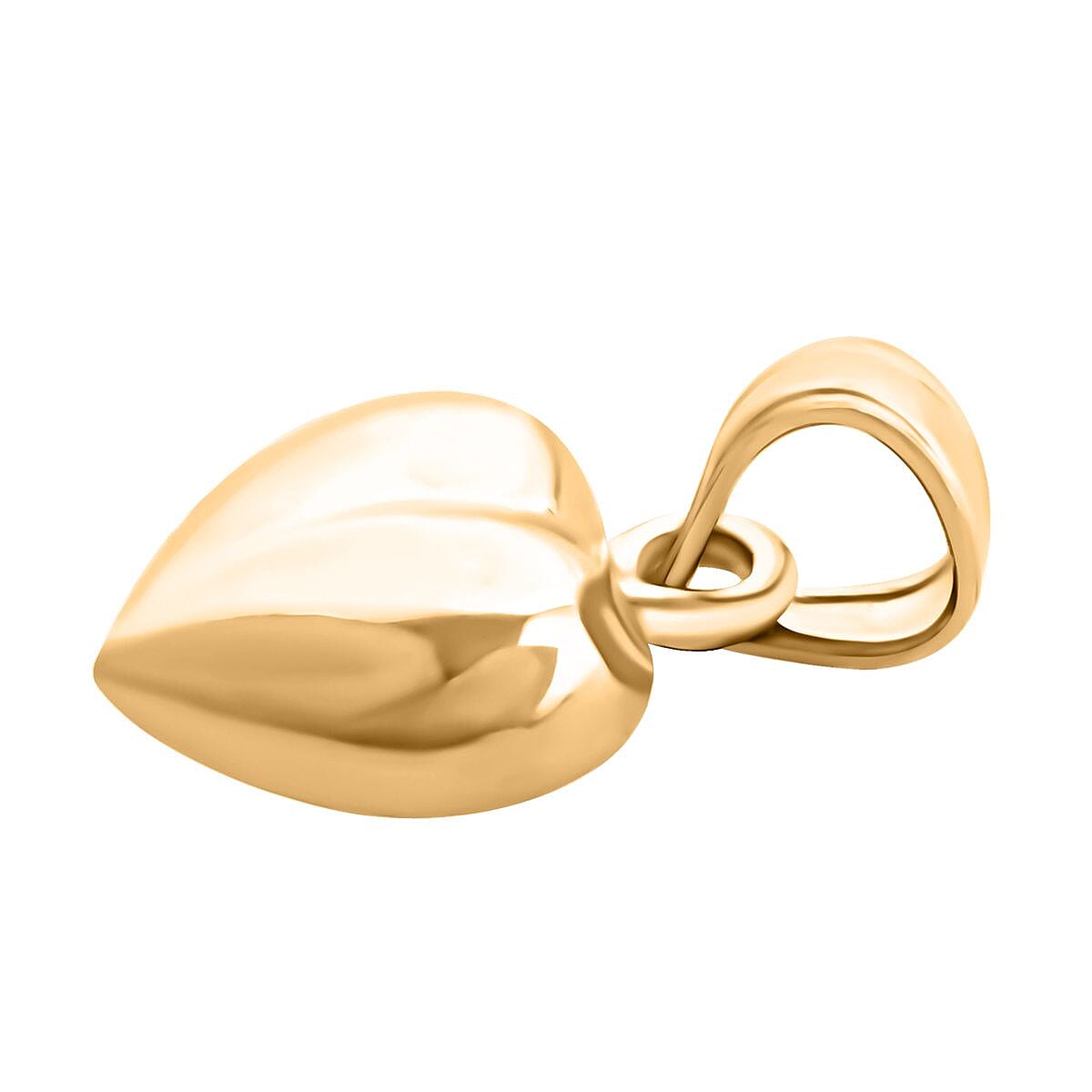 Made in America 10K Yellow Gold Heart Pendant without Chain 0.70 Grams image number 3