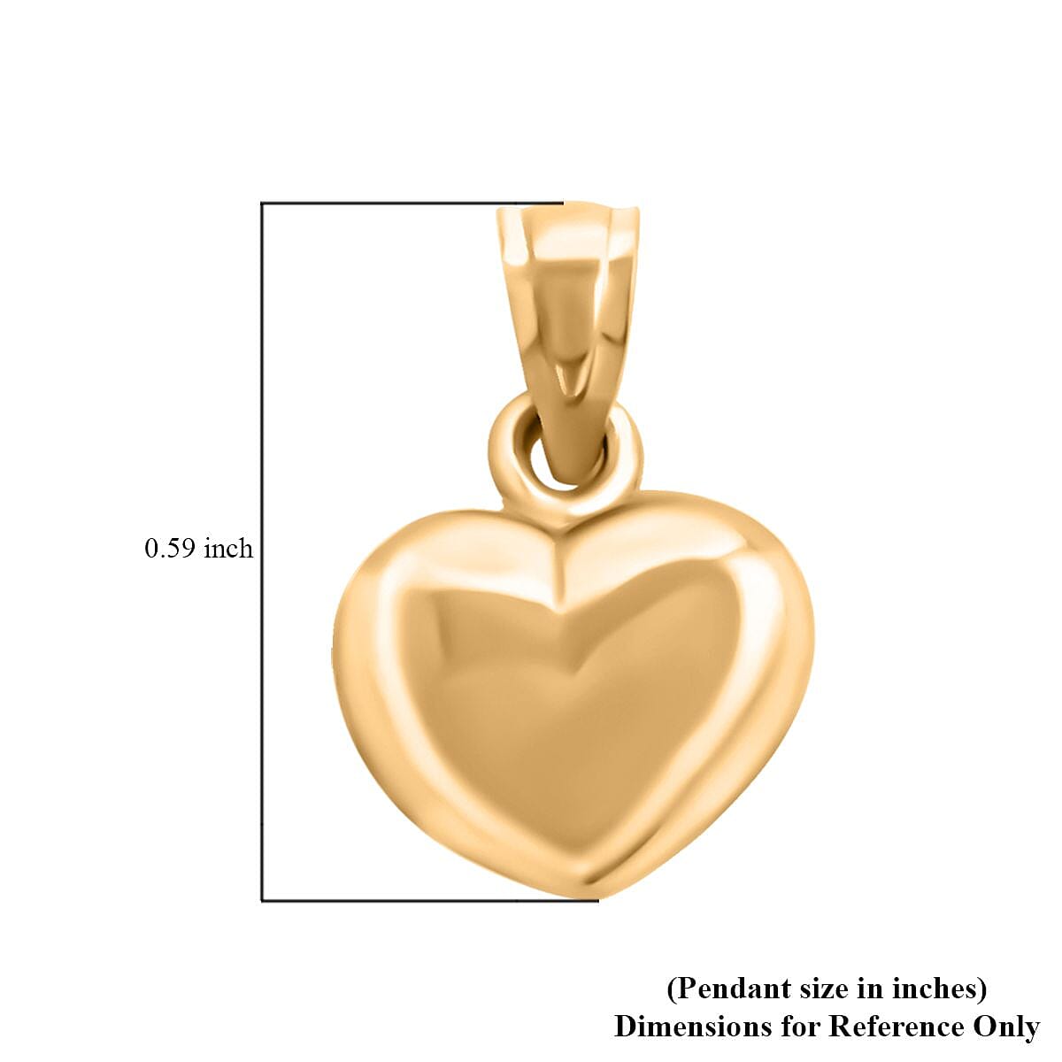 Made in America 10K Yellow Gold Heart Pendant without Chain 0.70 Grams image number 4