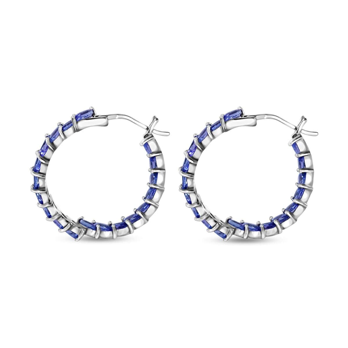 Tanzanite Inside Out Hoop Earrings in Platinum Over Sterling Silver 5.70 ctw image number 2