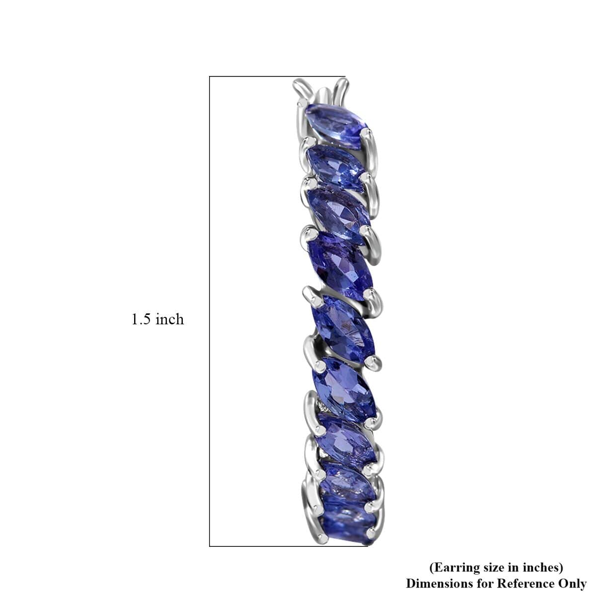 Tanzanite Inside Out Hoop Earrings in Platinum Over Sterling Silver 5.70 ctw image number 3