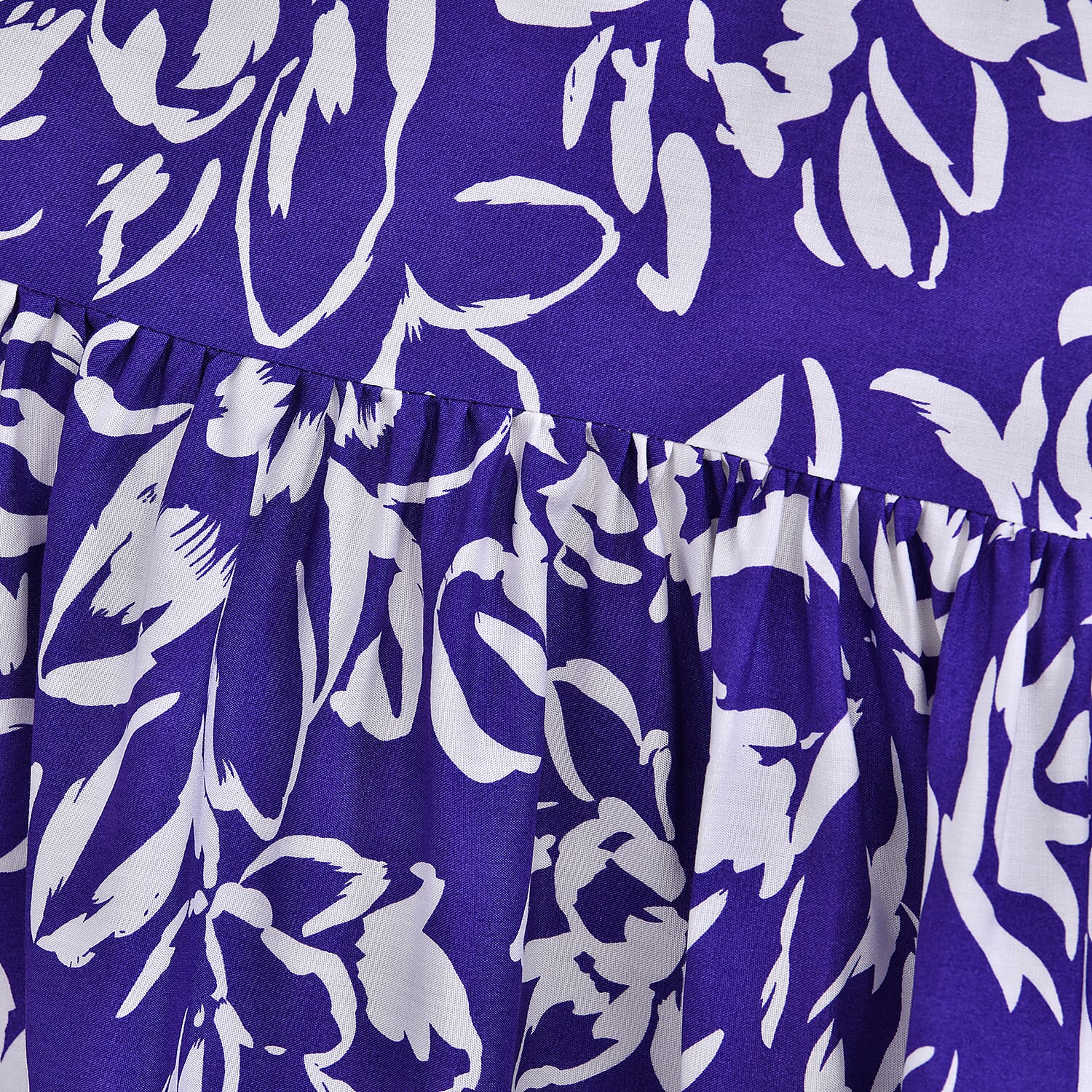 Tamsy Purple Floral Elastic Waist Maxi Skirt - One Size Fits Most