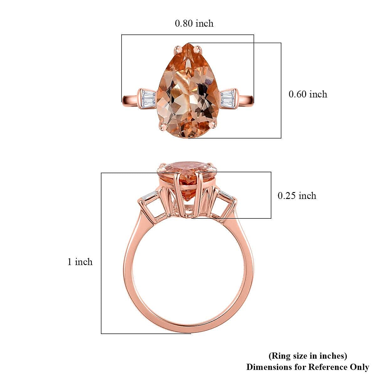 Certified & Appraised Luxoro 14K Rose Gold AAA Marropino Morganite, Diamond (G-H, I1) (0.17 cts) Ring (Size 10.0) 3.90 ctw