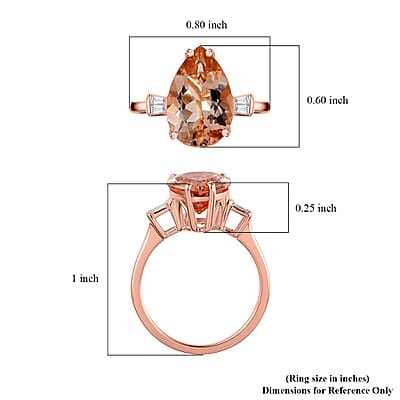Certified & Appraised Luxoro 14K Rose Gold AAA Marropino Morganite, Diamond (G-H, I1) (0.17 cts) Ring (Size 10.0) 3.90 ctw