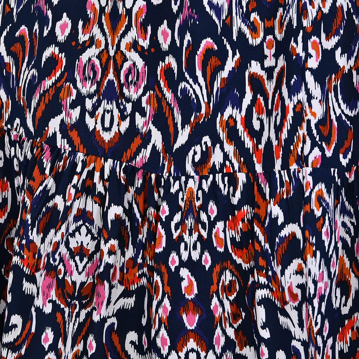 Tamsy Navy Abstract Elastic Waist Maxi Skirt - One Size Fits Most image number 5