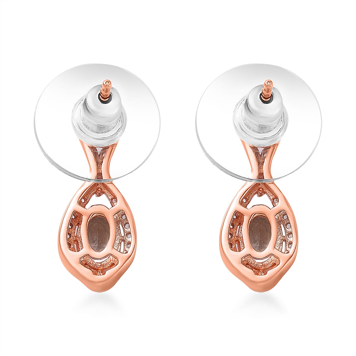 Premium Marropino Morganite and Multi Gemstone Earrings in Vermeil Rose Gold Over Sterling Silver 1.25 ctw image number 3