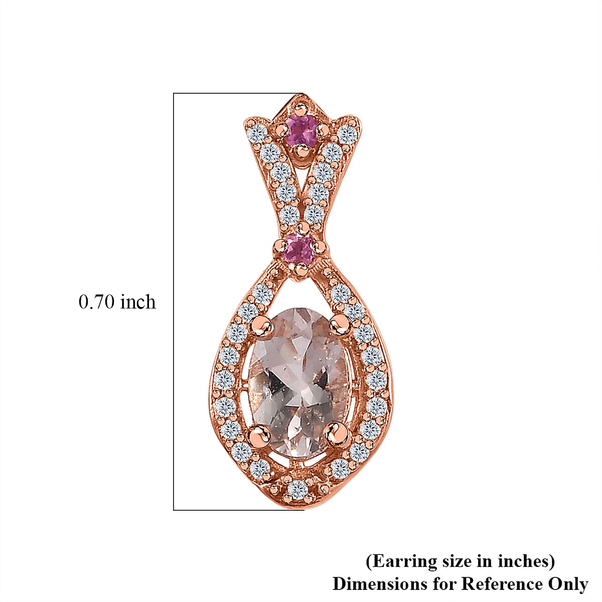 Premium Marropino Morganite and Multi Gemstone Earrings in Vermeil Rose Gold Over Sterling Silver 1.25 ctw image number 4