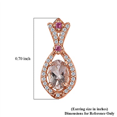 Premium Marropino Morganite and Multi Gemstone Earrings in Vermeil Rose Gold Over Sterling Silver 1.25 ctw