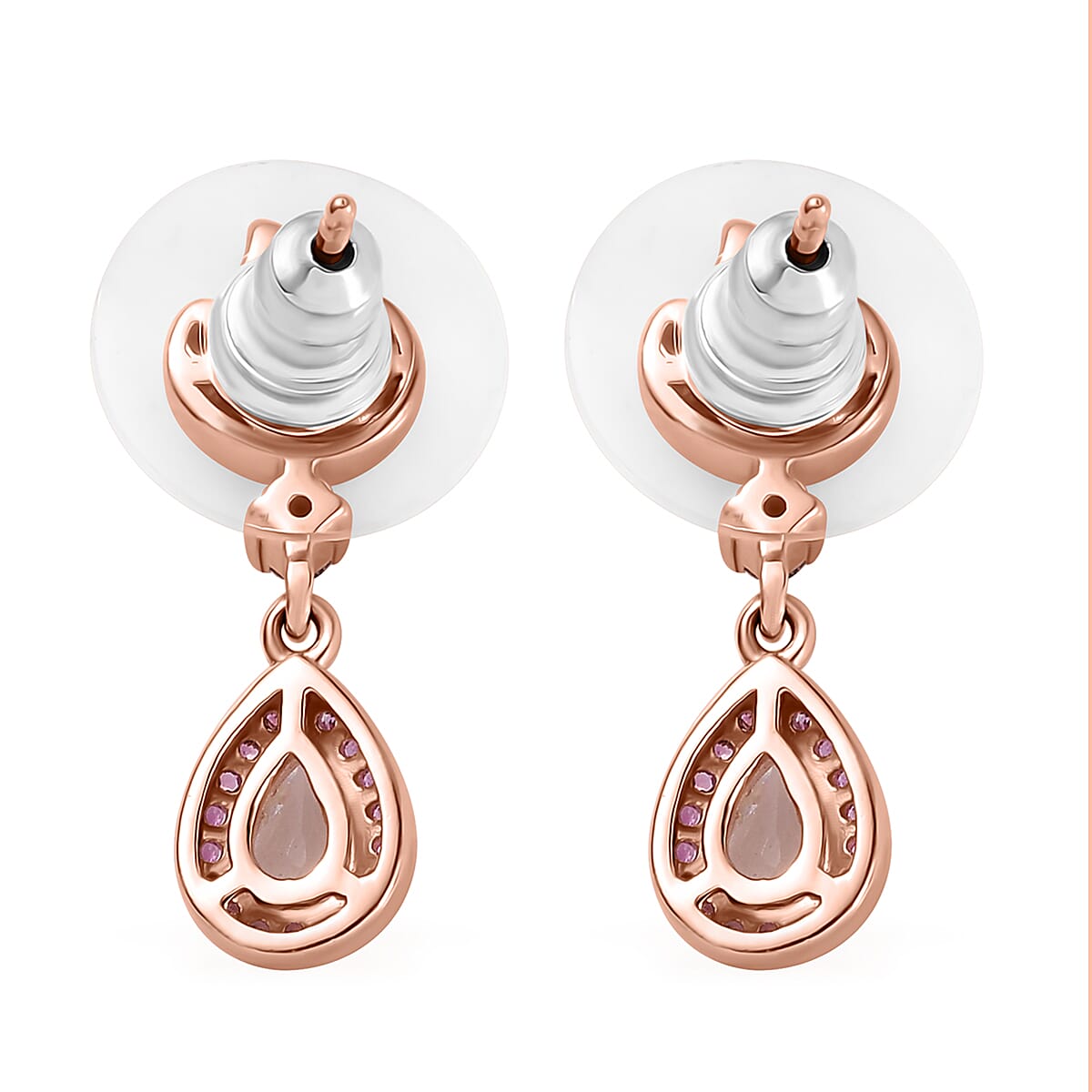 Premium Marropino Morganite and Multi Gemstone Earrings in Vermeil Rose Gold Over Sterling Silver 1.15 ctw