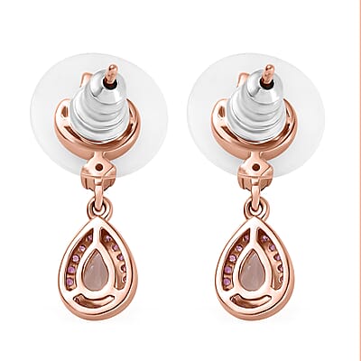 Premium Marropino Morganite and Multi Gemstone Earrings in Vermeil Rose Gold Over Sterling Silver 1.15 ctw