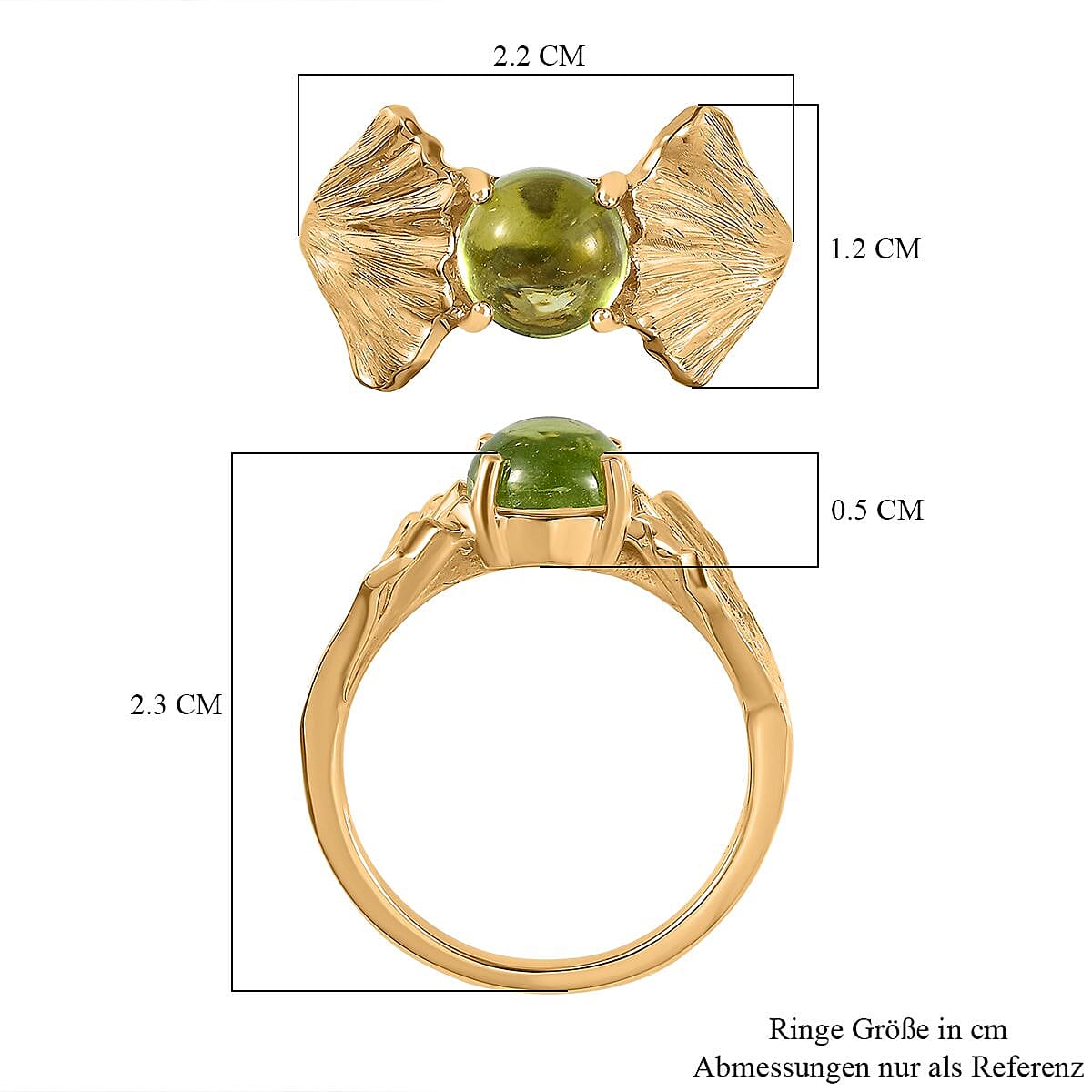 Peridot and Kanchanaburi Blue Sapphire 1.70 ctw Fancy Ring in Vermeil Yellow Gold Over Sterling Silver (Size 11.5)