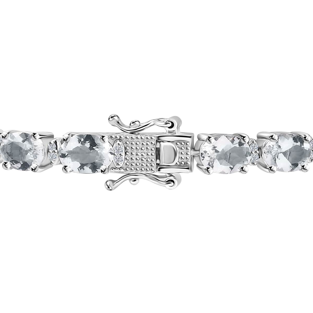 Brazilian Petalite and White Zircon 11.20 ctw Bracelet in Platinum Over Sterling Silver (6.50 In) image number 3