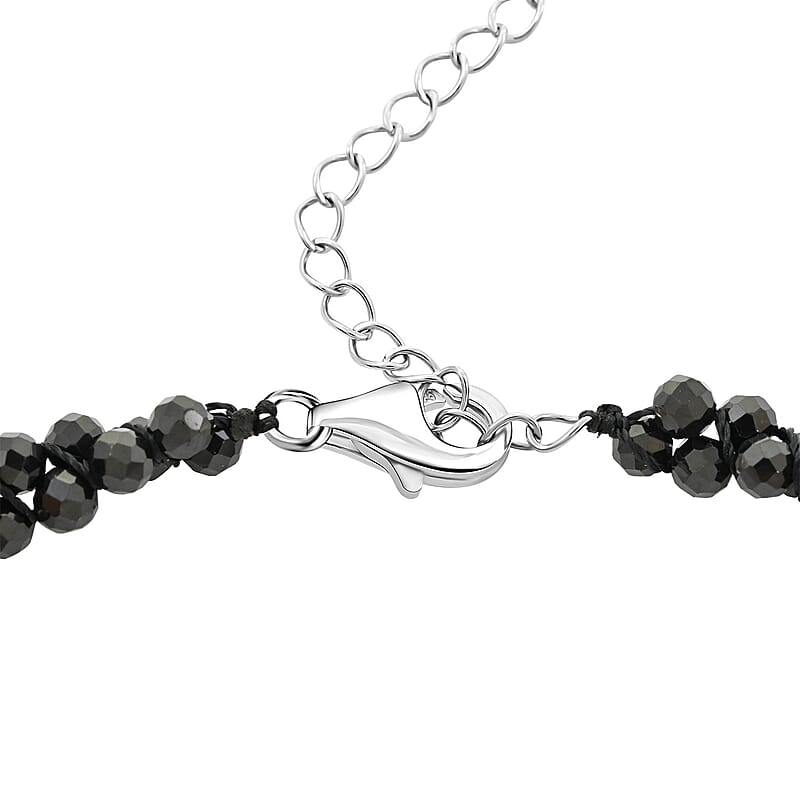 Bali Legacy Thai Black Spinel Elephant Line Bracelet in Sterling Silver (8.50 In) 32.50 ctw