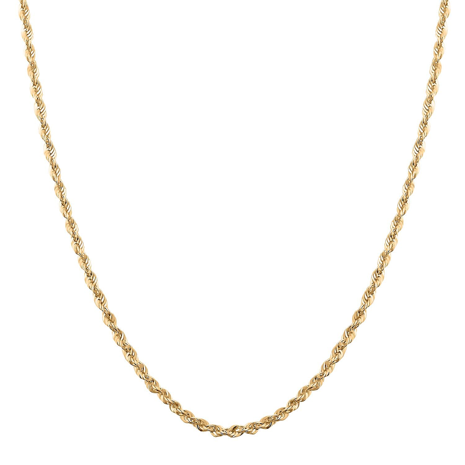 2mm Rope Chain Necklace in 10K Yellow Gold 1.70 Grams 22 Inches
