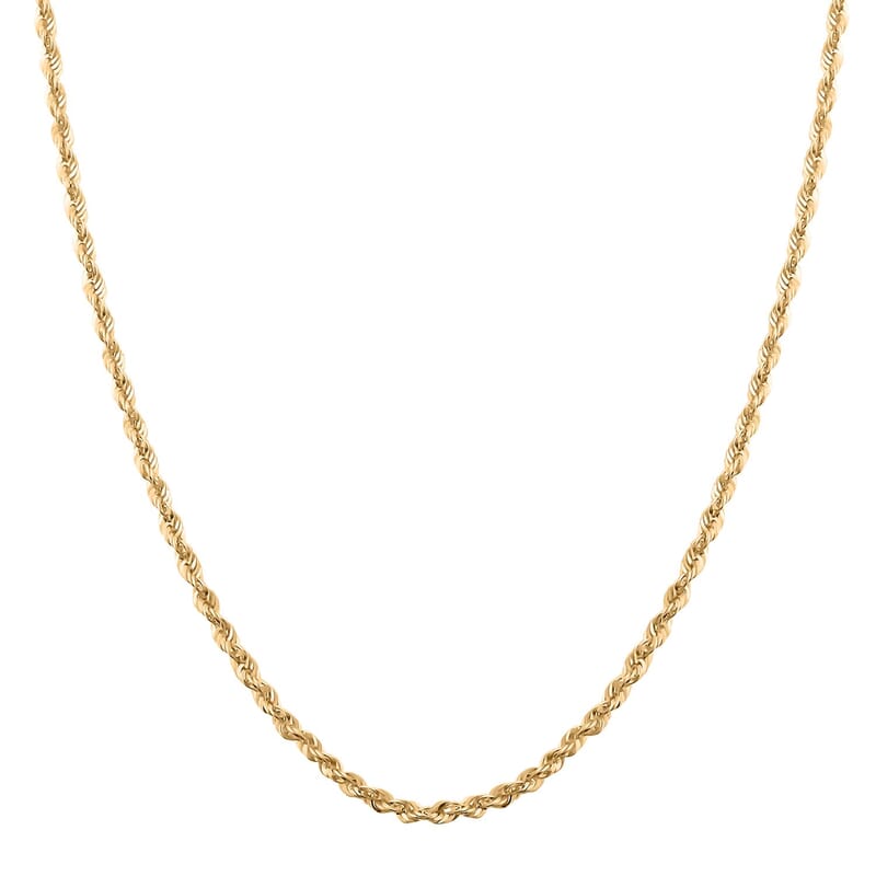 2mm Rope Chain Necklace in 10K Yellow Gold 1.70 Grams 22 Inches
