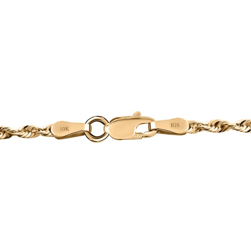 2mm Rope Chain Necklace in 10K Yellow Gold 1.90 Grams 24 Inches