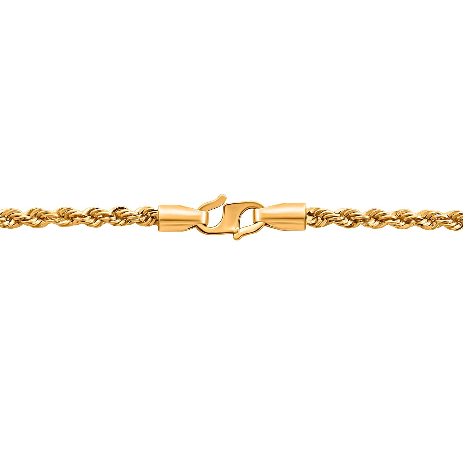 22K Yellow Gold Electroform 1.5mm Rope Necklace 18 Inches 3 Grams 