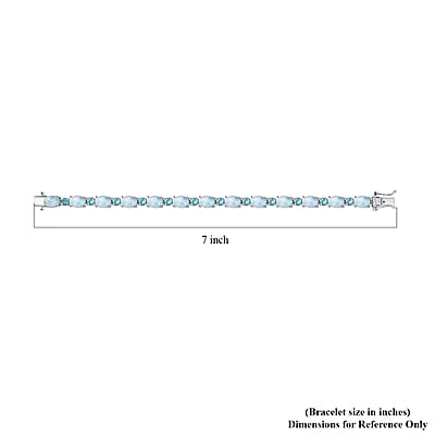 Larimar and Betroka Blue Apatite 21.80 ctw Bracelet in Platinum Over Sterling Silver (6.50 In)