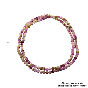 Watermelon Agate 260.00 ctw Beaded Endless Necklace 36 Inches
