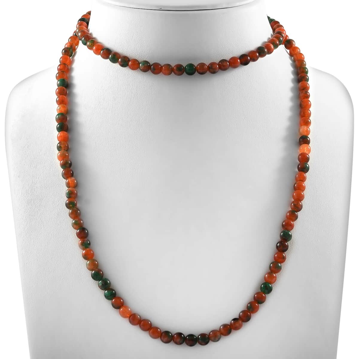 Multi Color Carnelian 255.00 ctw Beaded Endless Necklace 36 Inches image number 1